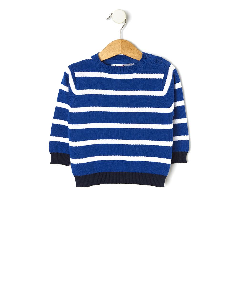 μπλούζα μακρυμάνικη πλεκτή μπλε με ρίγες για αγόρι
