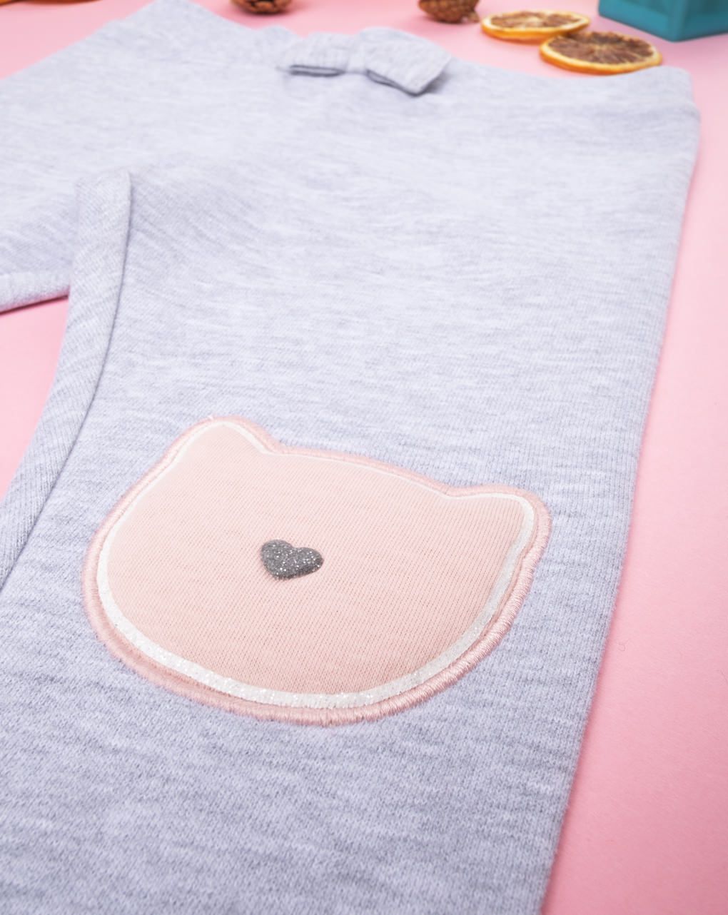 παντελόνι φόρμας γκρι με patch για κορίτσι - Prénatal