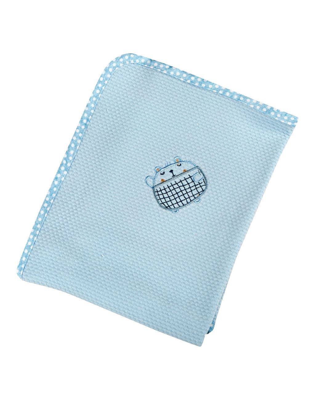 ο κόσμος του μωρού πάνα πικέ κουκουτσάκι σιέλ the bobos 80x80 cm - ο κόσμος του μωρού