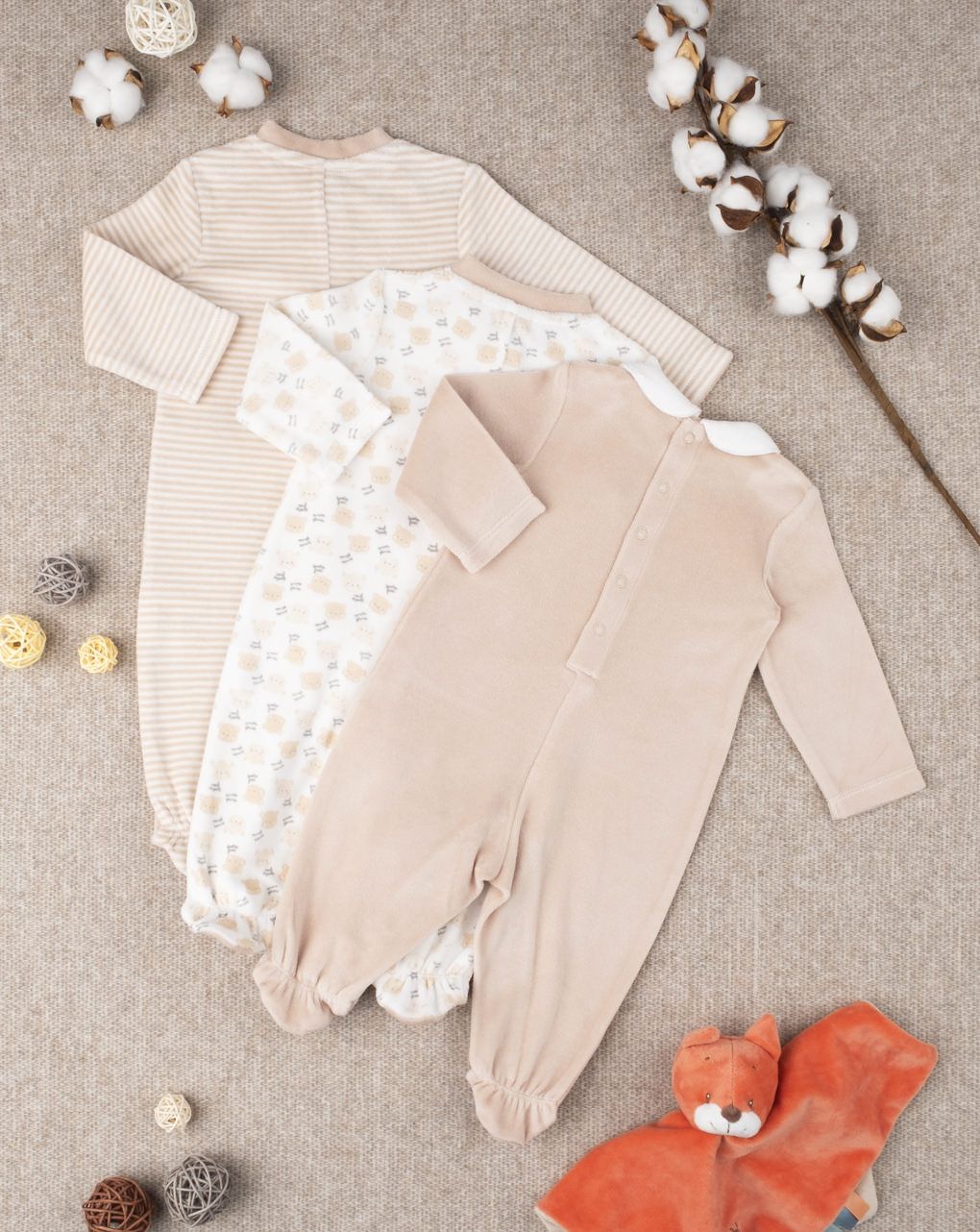 φορμάκια πακέτο x3 τεμ. με αρκουδάκι unisex - Prénatal