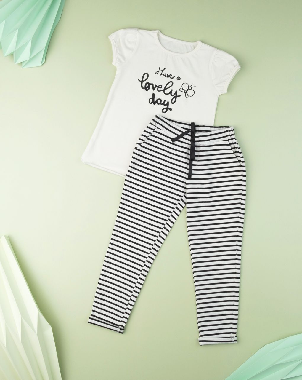 T-shirt jersey λευκό με στάμπα lovely day για κορίτσι - Prénatal