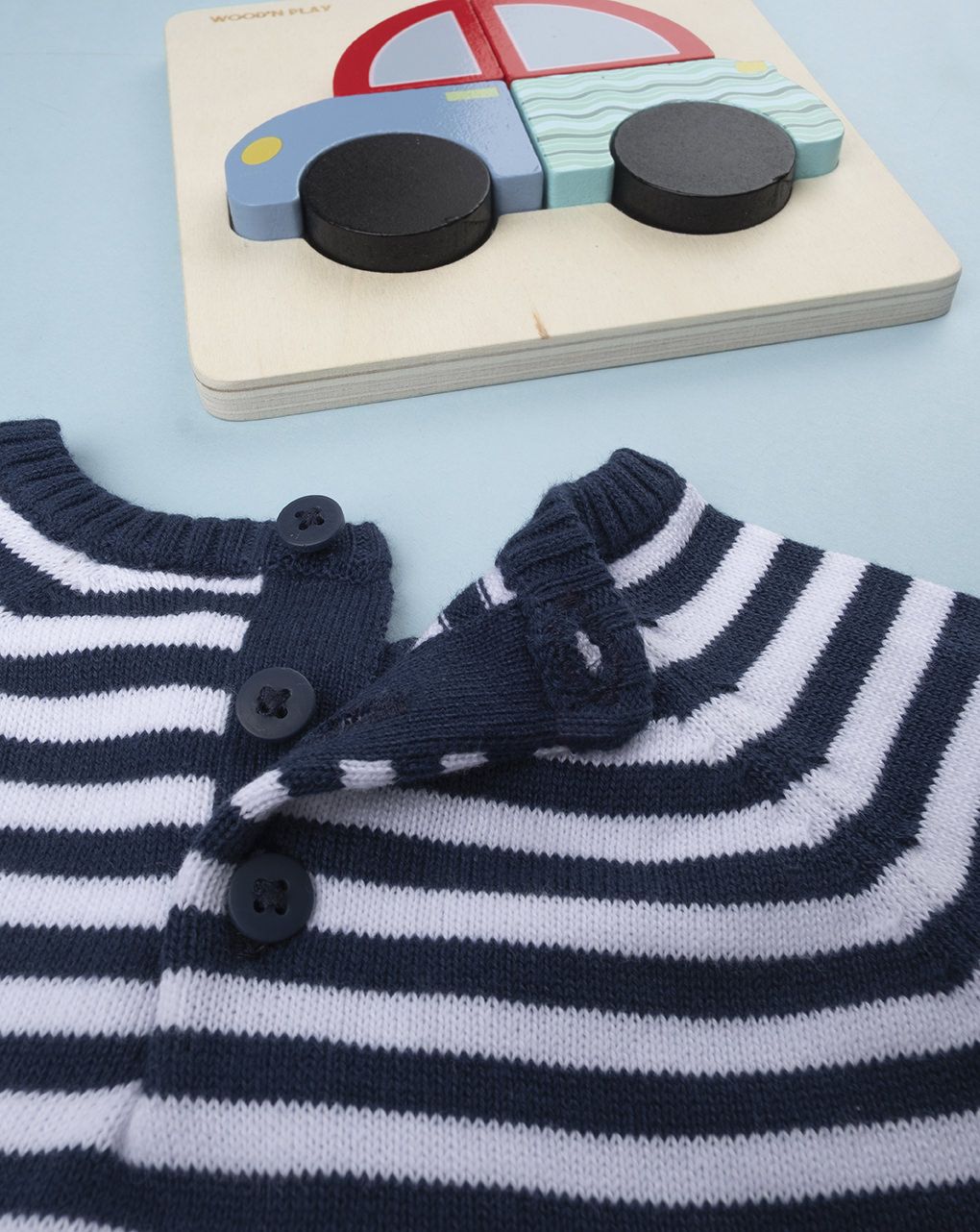 βρεφικό σετ μπλούζα και σορτσάκι πλεκτό για αγόρι - Prénatal