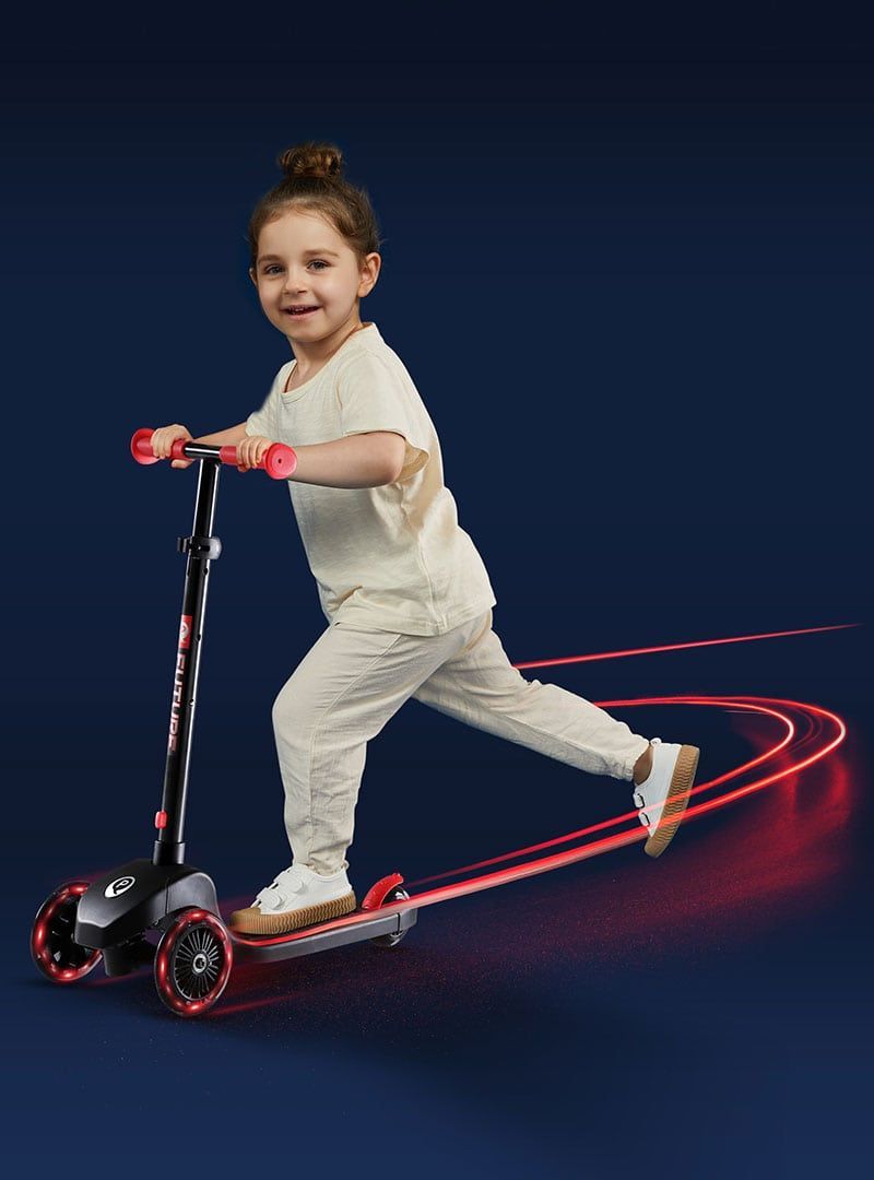 Qplay future σπαστό πατίνι/σκούτερ μπλε με φωτιζόμενες ρόδες led και φωτιζόμενη πλατφόρμα 01-1212056-03 - QPLAY