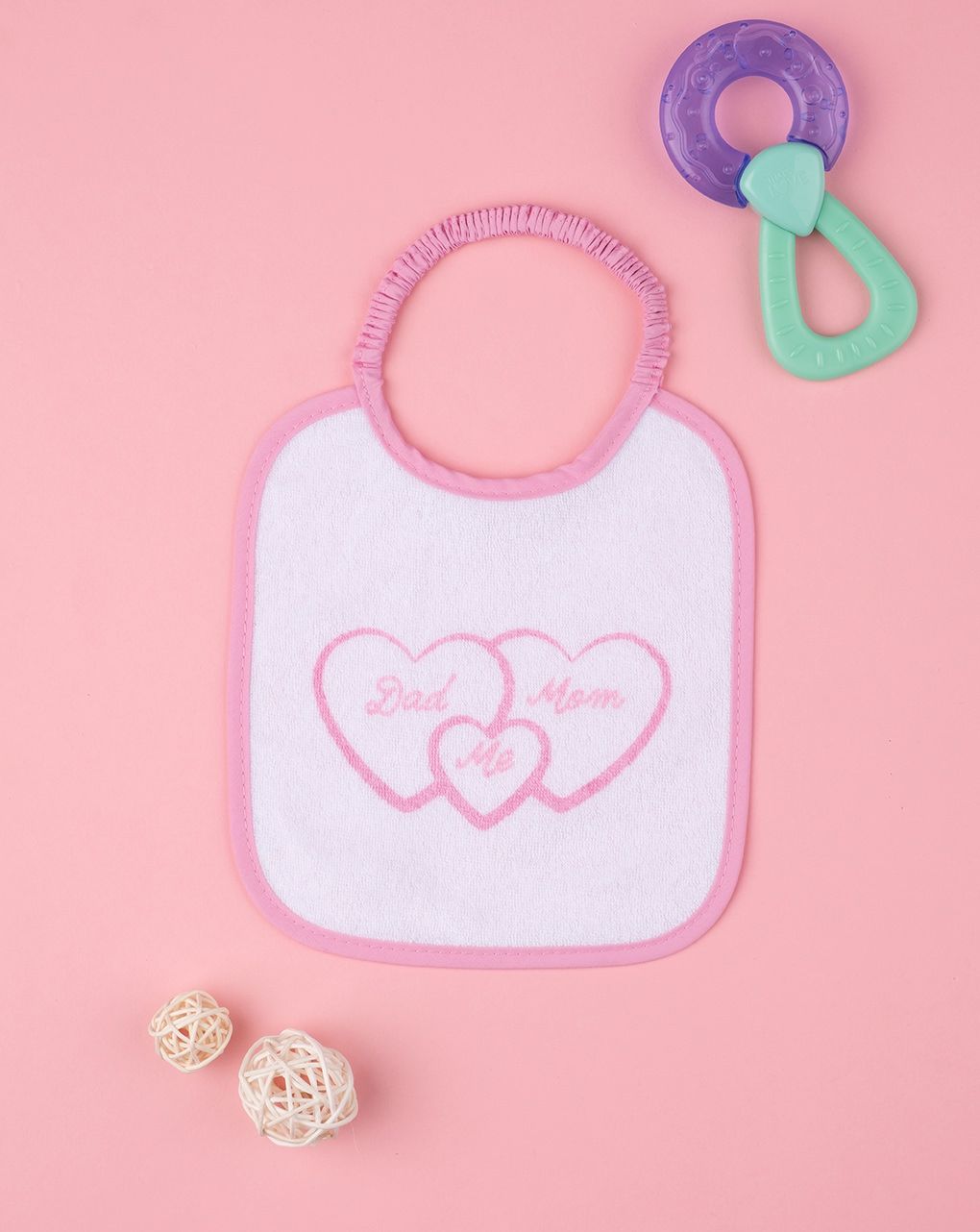 βρεφική σαλιάρα πετσετέ ''οικογένεια'' για κορίτσι - Prénatal