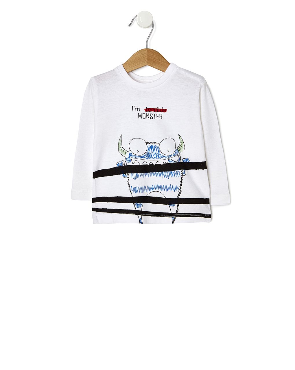 μπλούζα μακρυμάνικη λευκή με στάμπα για αγόρι - Prénatal