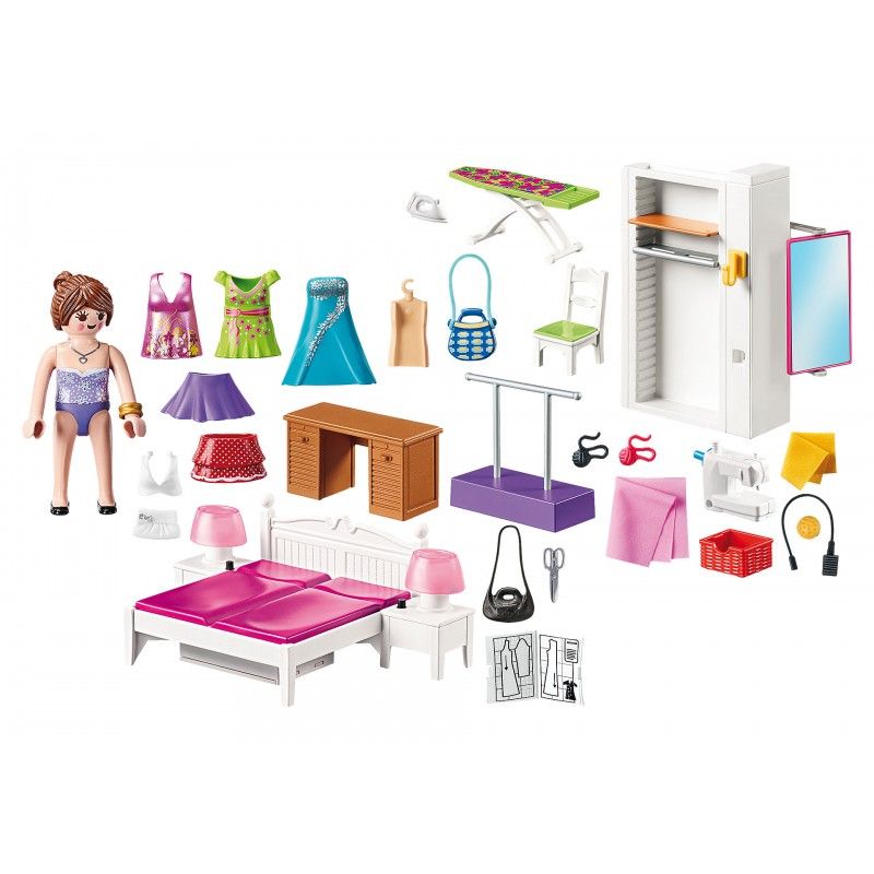Playmobil υπνοδωμάτιο με ατελιέ ραπτικής 70208 - Playmobil, Playmobil Dollhouse
