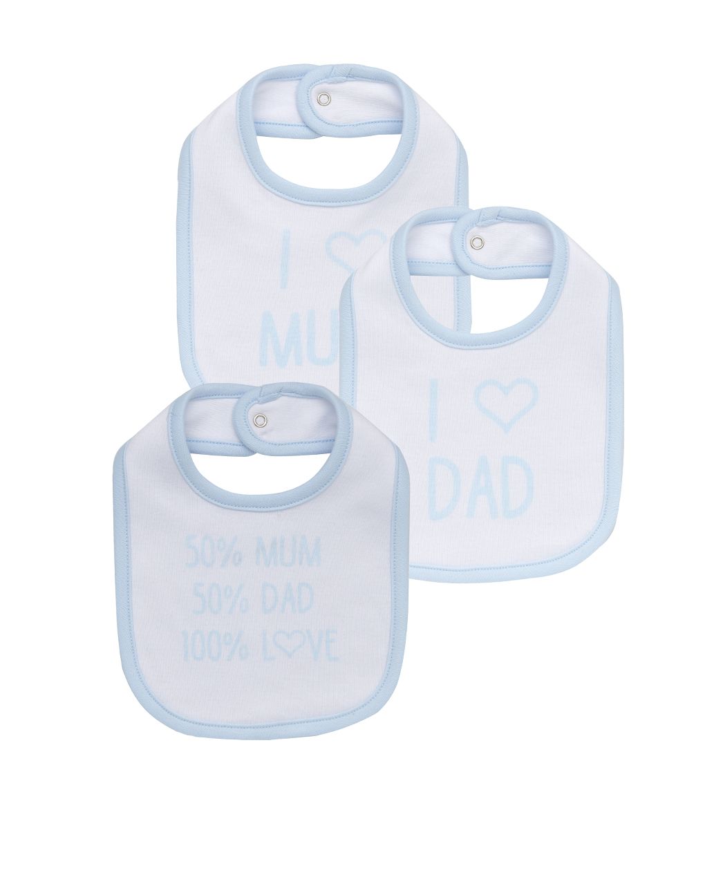 σαλιάρες από βαμβάκι x3 για αγόρι - Prénatal