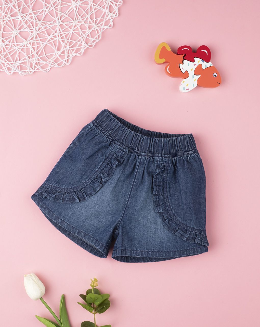 βρεφικό τζιν σορτσάκι για κορίτσι 688933 - Prénatal
