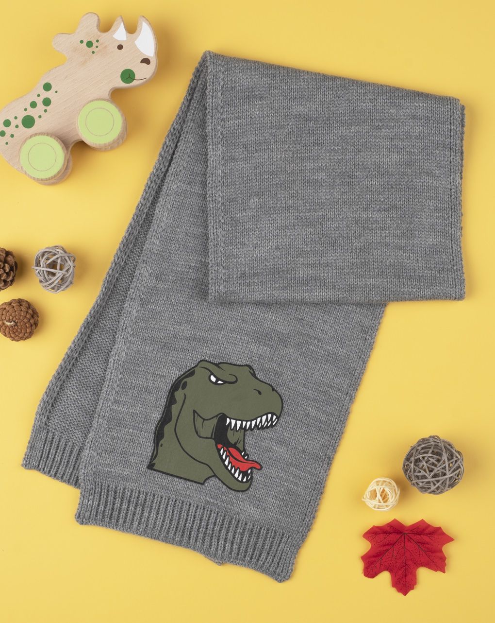 κασκόλ πλεκτό με δεινόσαυρο για αγόρι - Prénatal
