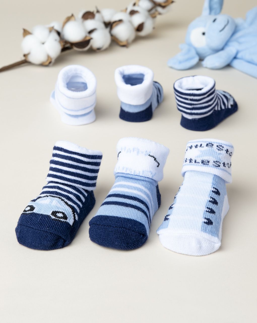 βρεφικές κάλτσες πακέτο x3 τμχ ζευγάρια για αγόρι - Prénatal