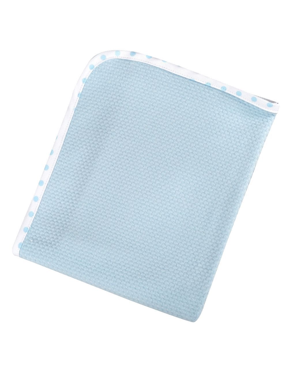 ο κόσμος του μωρού πάνα πικέ κουκουτσάκι σιέλ με ρέλι  80x80 cm - ο κόσμος του μωρού