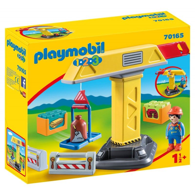 Playmobil 1.2.3 γερανός κατασκευών 70165 - Playmobil, Playmobil 1.2.3