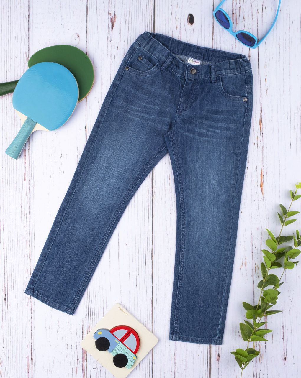 παιδικό τζιν παντελόνι μπλε για αγόρι - Prénatal
