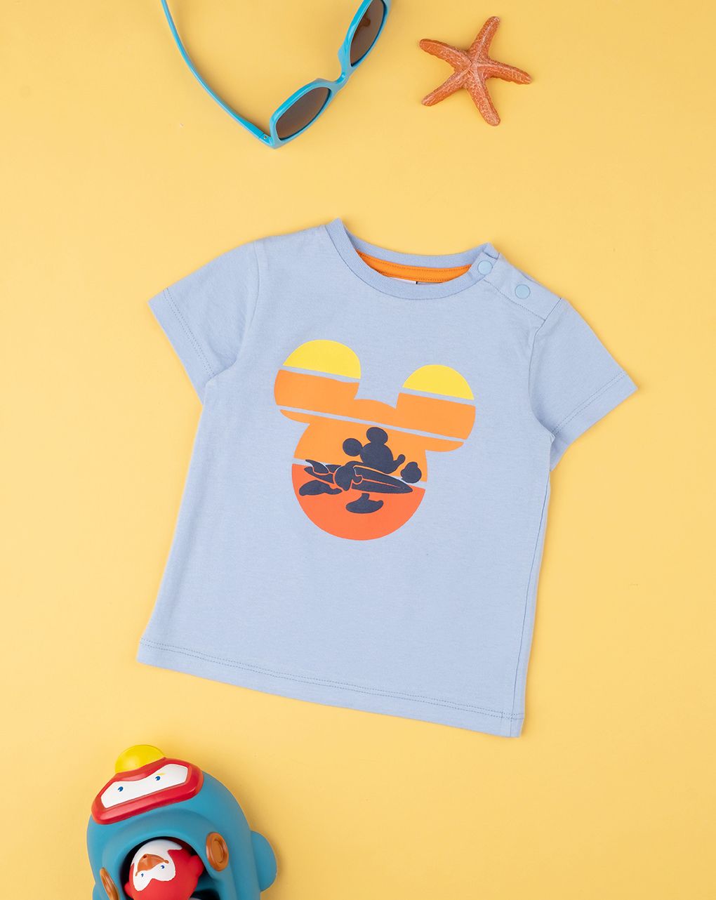 βρεφικό t-shirt γαλάζιο με τον mickey για αγόρι