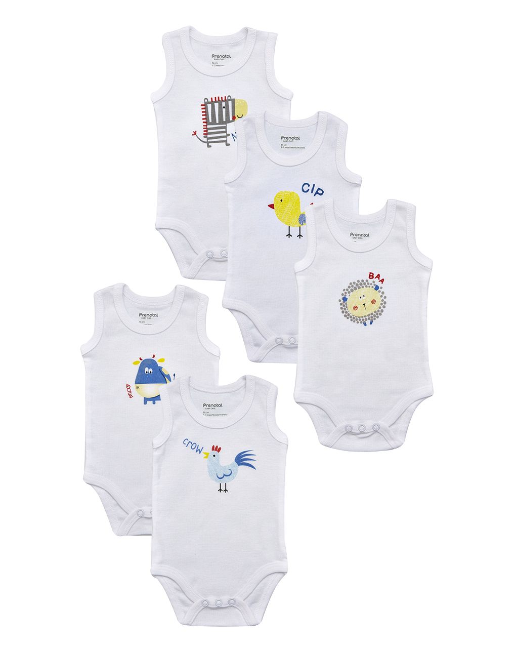 βρεφικά κορμάκια με ζωάκια πακέτο x5 για αγόρι