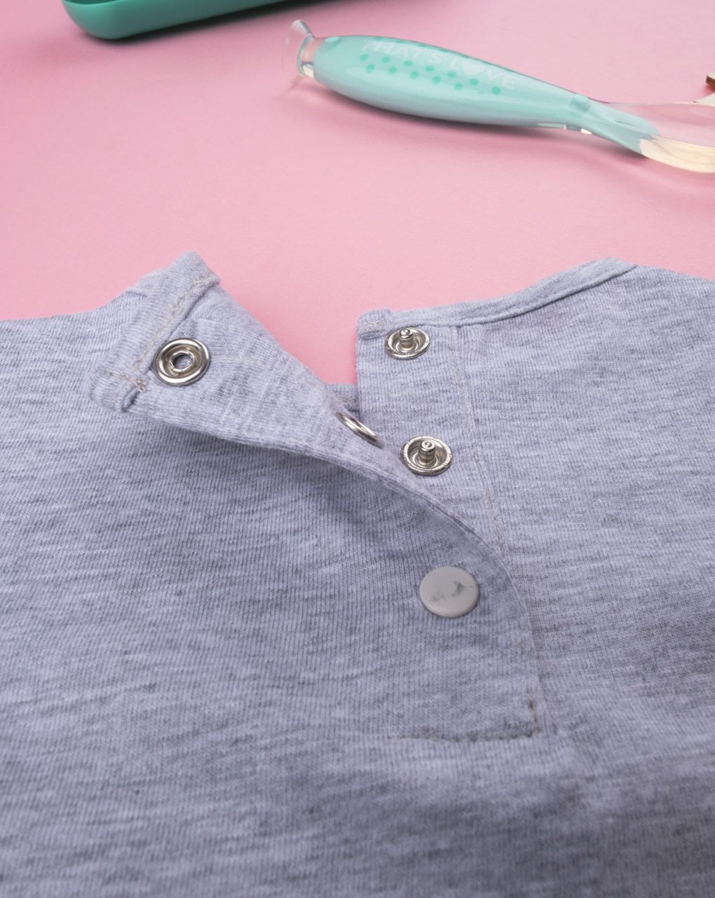 μπλουζάκι μακρυμάνικο με στάμπα γκρι για κορίτσι - Prénatal