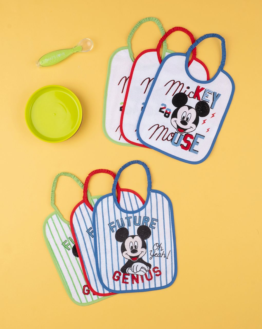 πακέτο x6 τμχ σαλιάρες πετσετέ με το mickey mouse για αγόρι - Prénatal