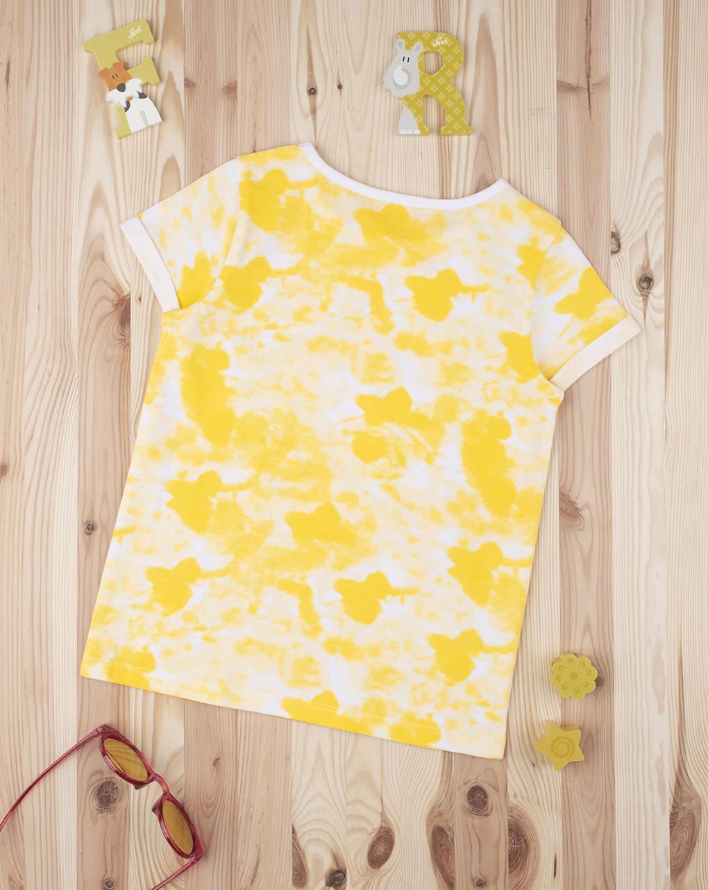 παιδικό t-shirt tie&dye κίτρινο για κορίτσι - Prénatal