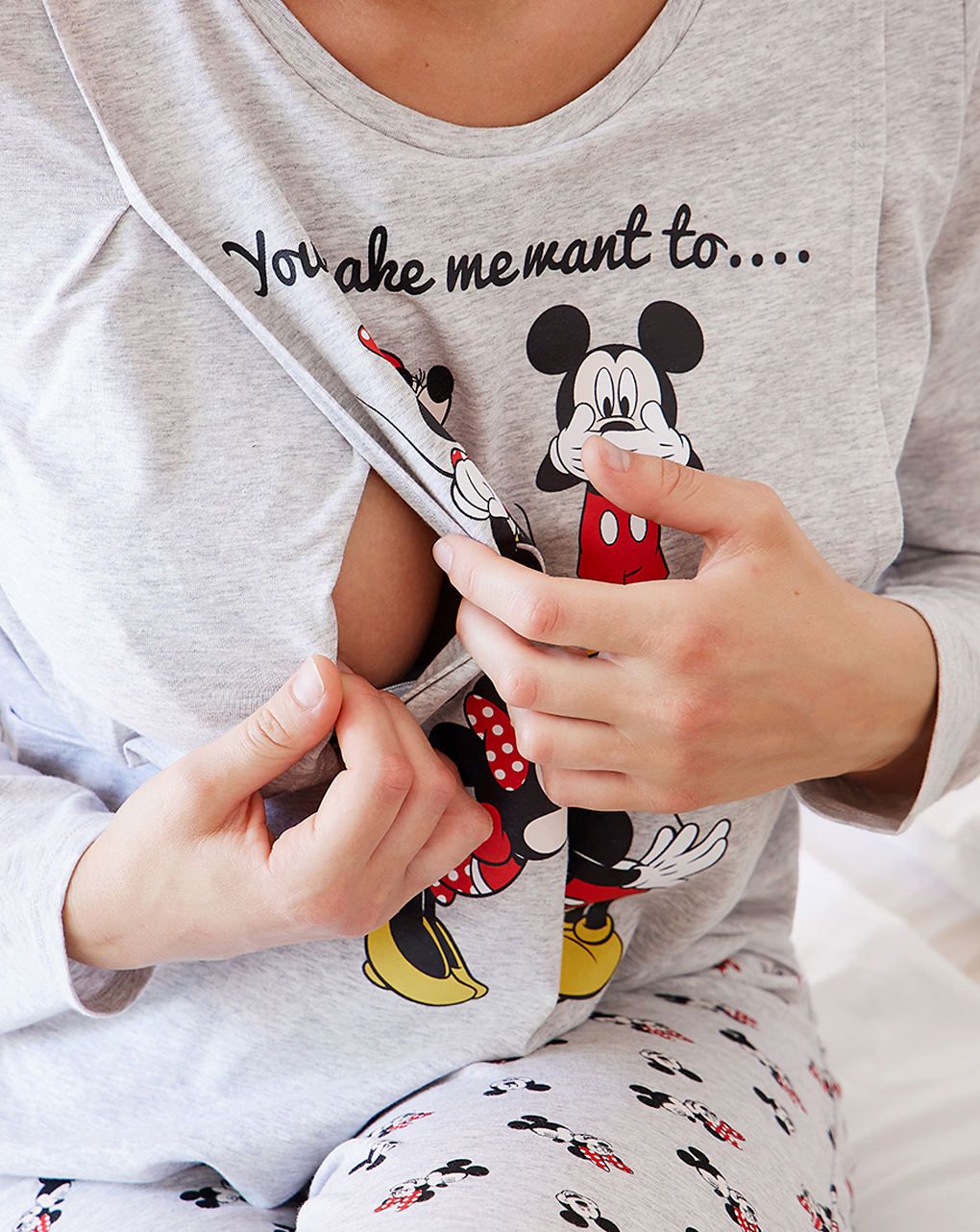 γυναικείες πιτζάμες θηλασμού mickey and minnie - Prénatal