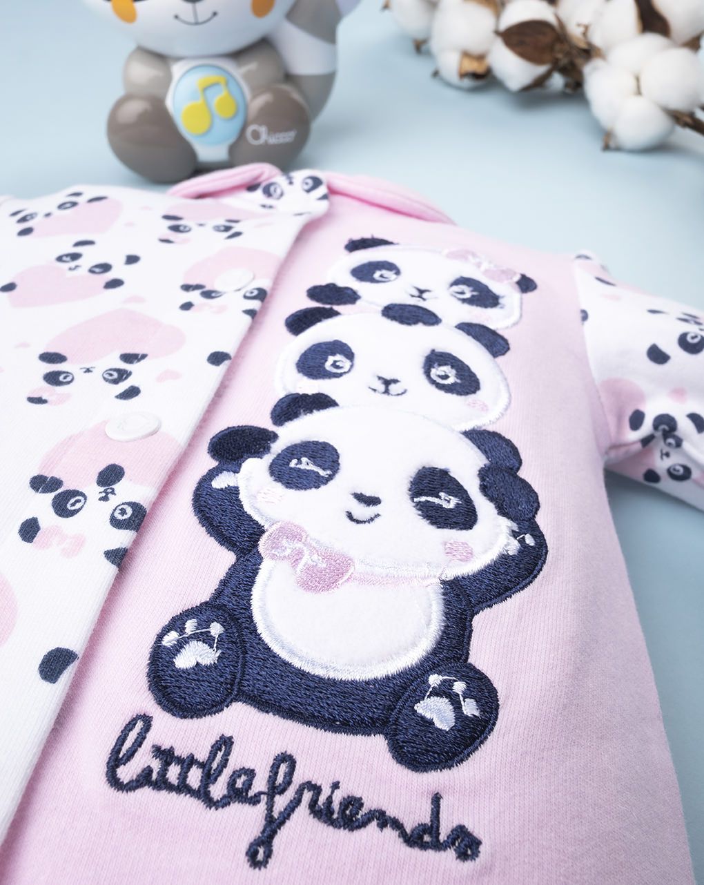 βρεφικό φορμάκι ροζ με πάντα για κορίτσι - Prénatal