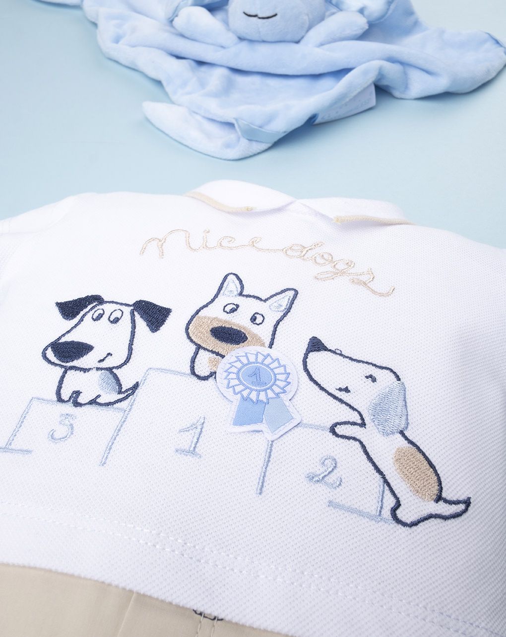 βρεφικό φορμάκι κοντό με σκυλάκια για αγόρι - Prénatal