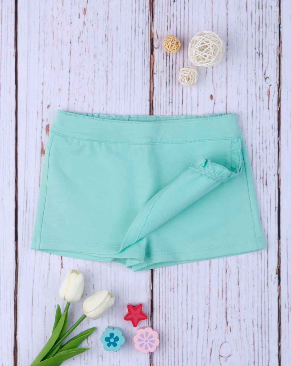 σορτσάκι-φούστα ανοιχτό πράσινο για κορίτσι - Prénatal