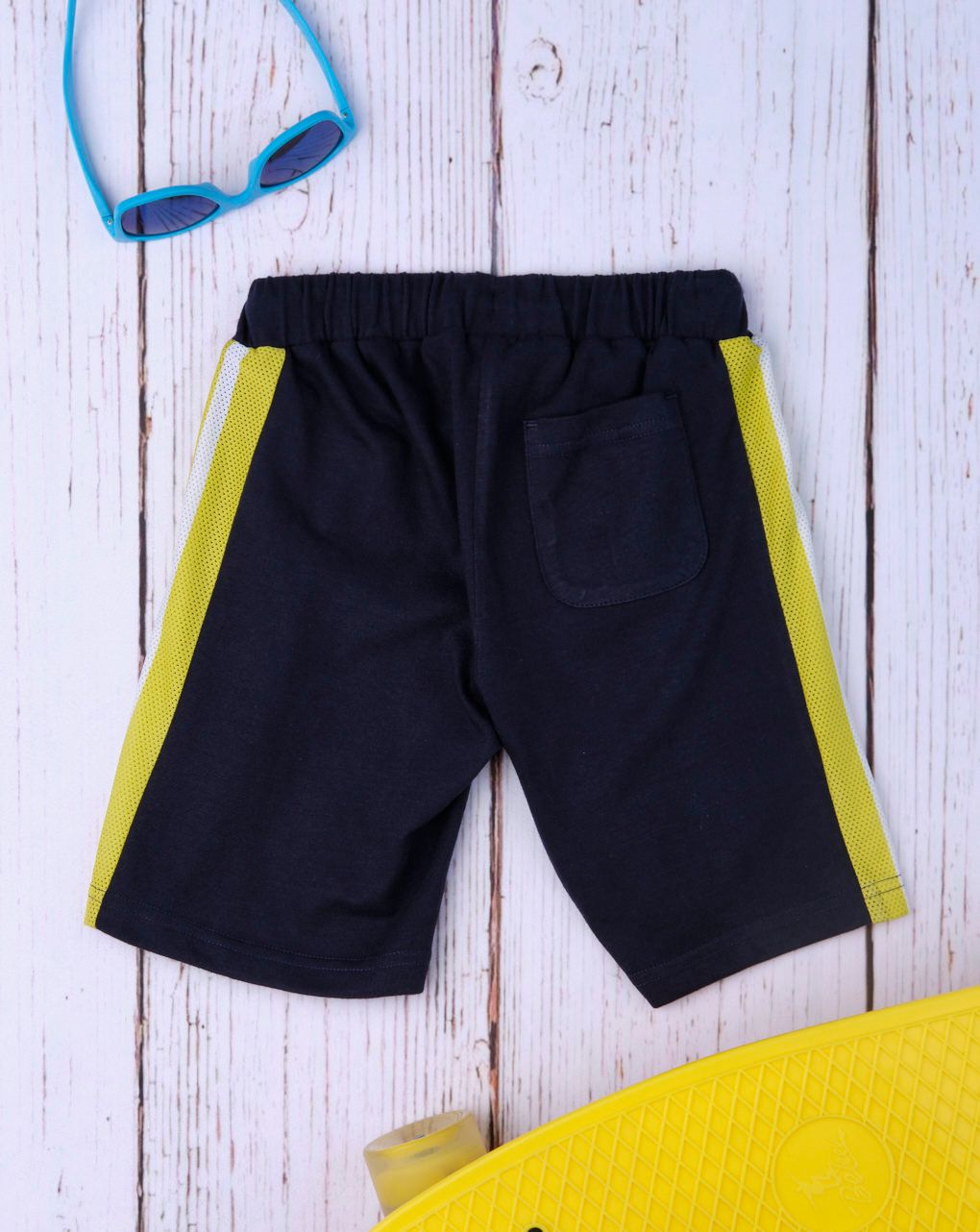 βερμούδα με διάτρητα ένθετα σκούρο μπλε για αγόρι - Prénatal