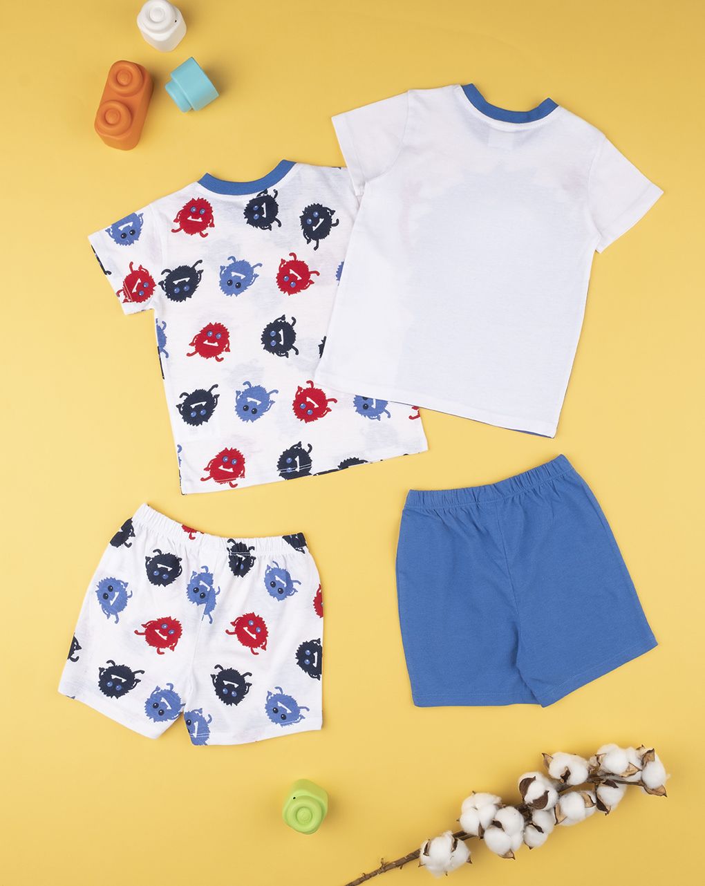 βρεφικές πιτζάμες με τερατάκια πακέτο x2 για αγόρι - Prénatal