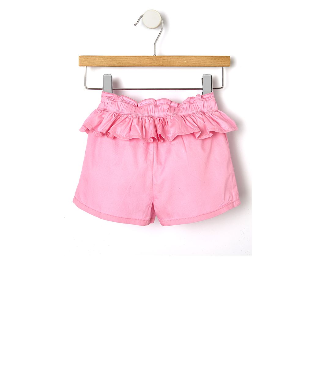 σορτσάκι popeline ροζ με βολάν για κορίτσι
