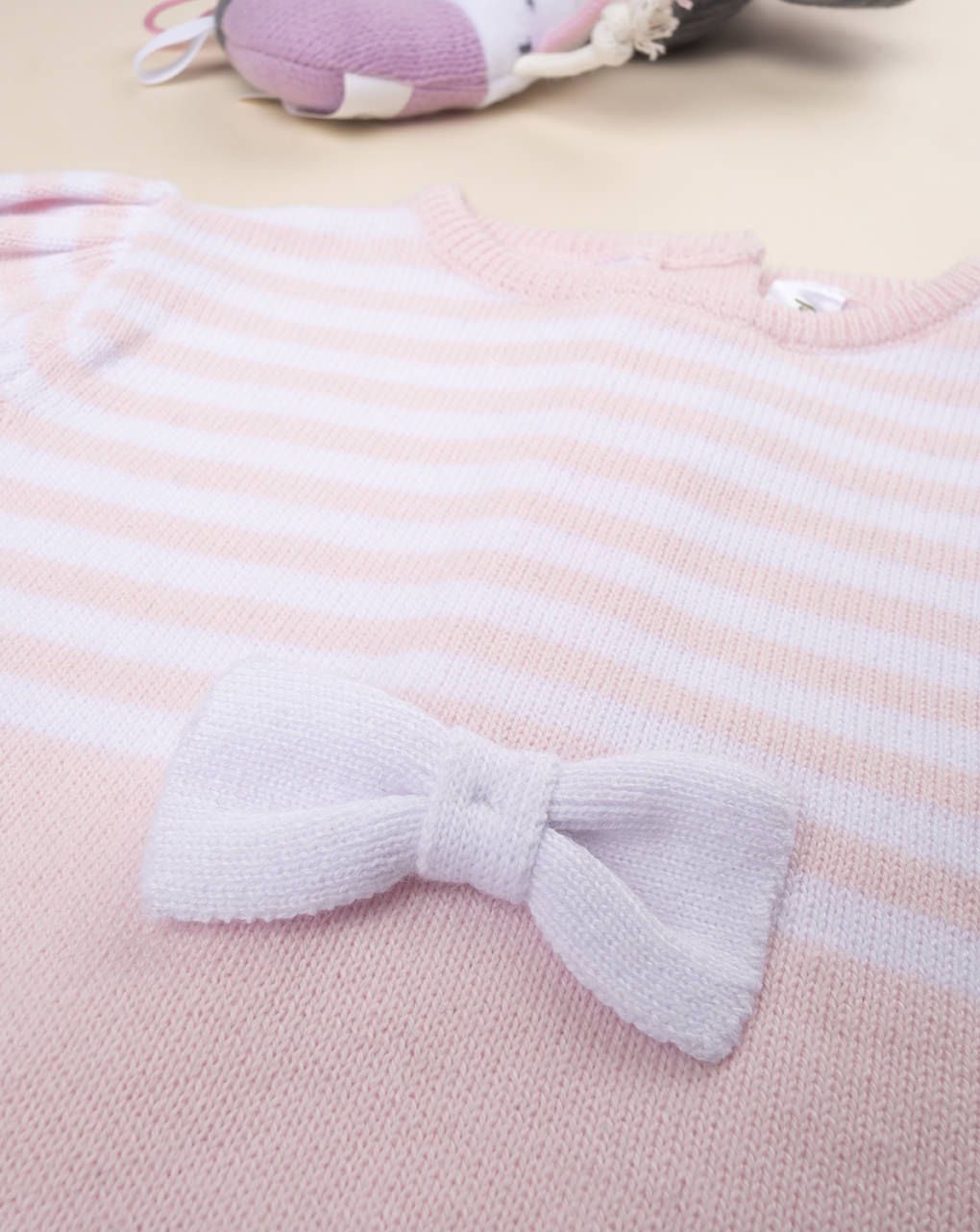 βρεφικό φόρεμα πλεκτό ροζ για κορίτσι - Prénatal