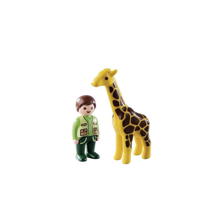 Playmobil 1.2.3 φύλακας ζωολογικού κήπου με καμηλοπάρδαλη 9380 - Playmobil, Playmobil 1.2.3
