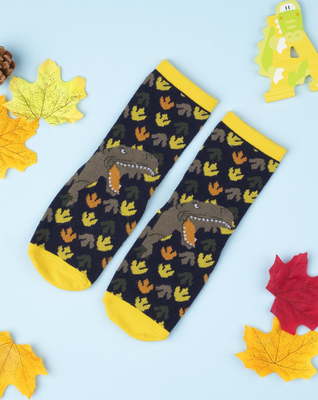 παιδικές αντιολισθητικές κάλτσες με δεινόσαυρο για αγόρι 674800 - Prénatal