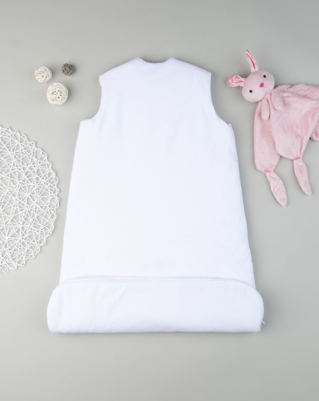 υπνόσακος σενίλ  λευκός με στάμπα 3.5tog unisex - Prénatal