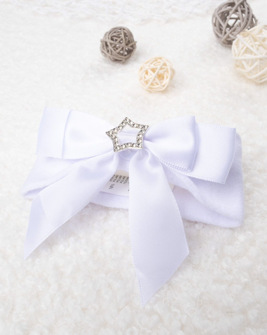 κορδέλα μαλλιών λευκή με αστεράκι για κορίτσι - Prénatal