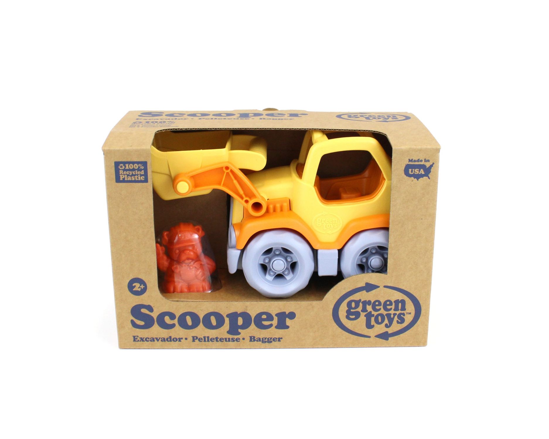 Green toys: εκσκαφέας φορτηγό πορτοκαλί/κίτρινο csco-1106 - Green Toys