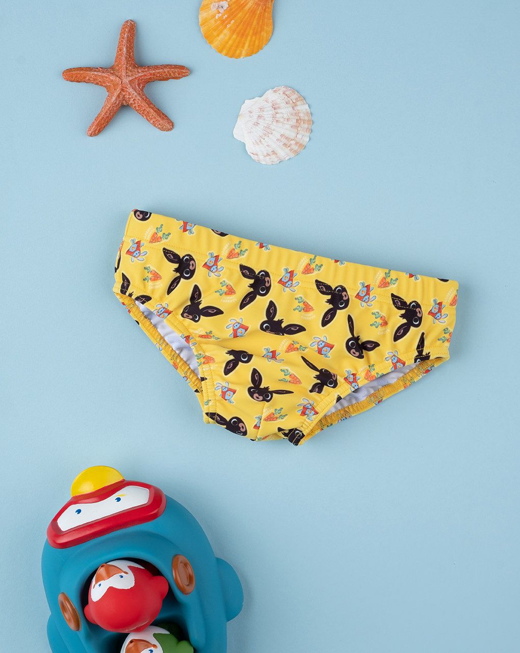 βρεφικό μαγιό κίτρινο με τον bing για αγόρι