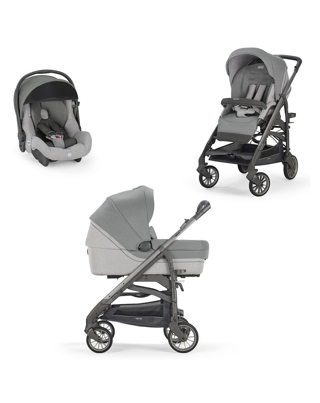 Inglesina σύστημα μετακίνησης trilogy quattro cayman silver με σκελετό city titanium - Inglesina