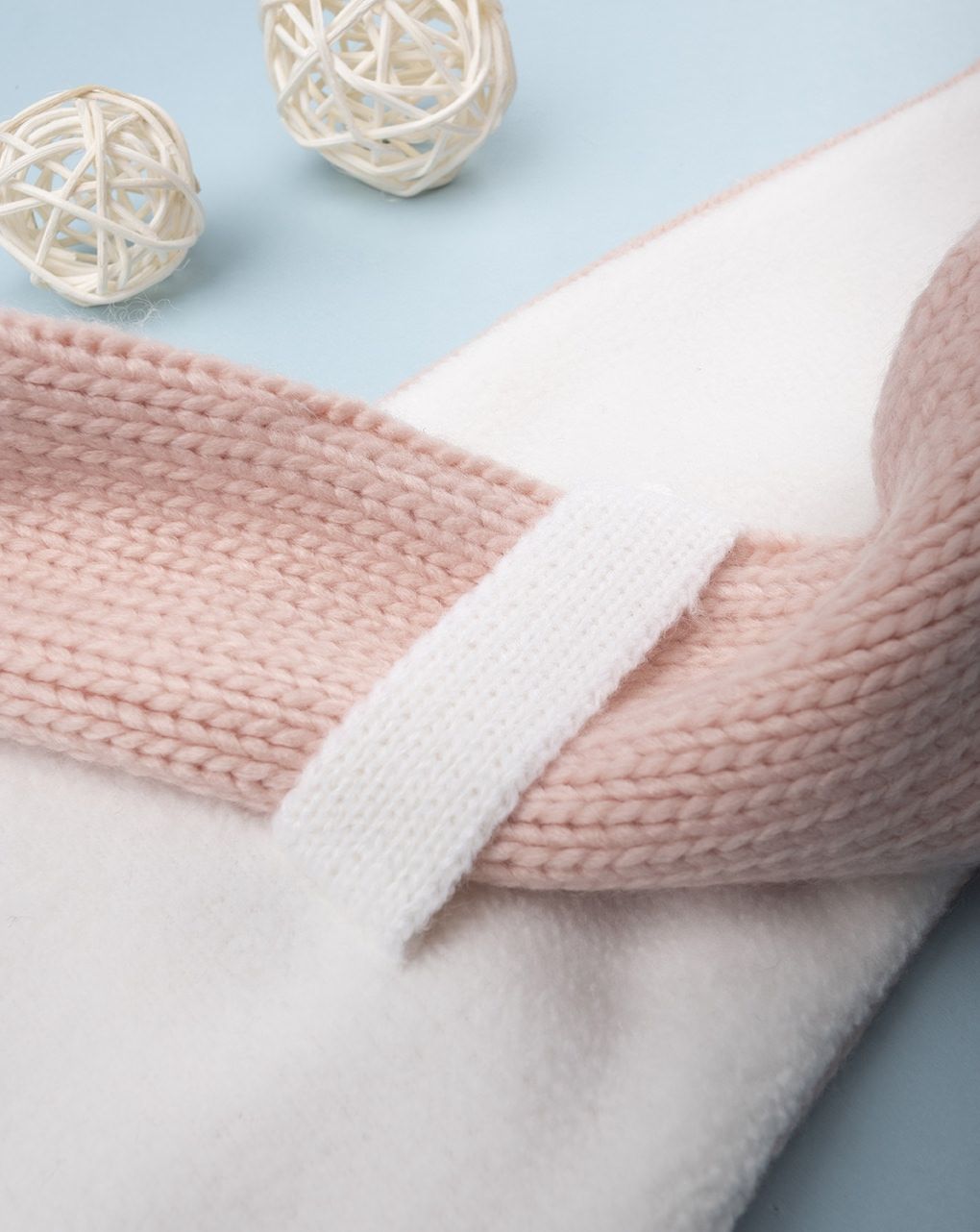 πλεκτό κασκόλ ροζ λαγουδάκι για κορίτσι one size - Prénatal