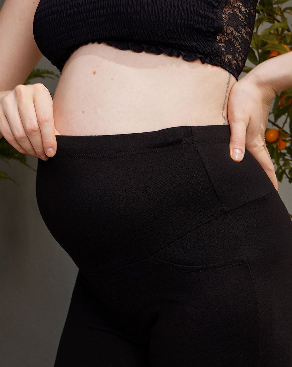 γυναικείο κολάν εγκυμοσύνης twill stretch μαύρο - Prénatal