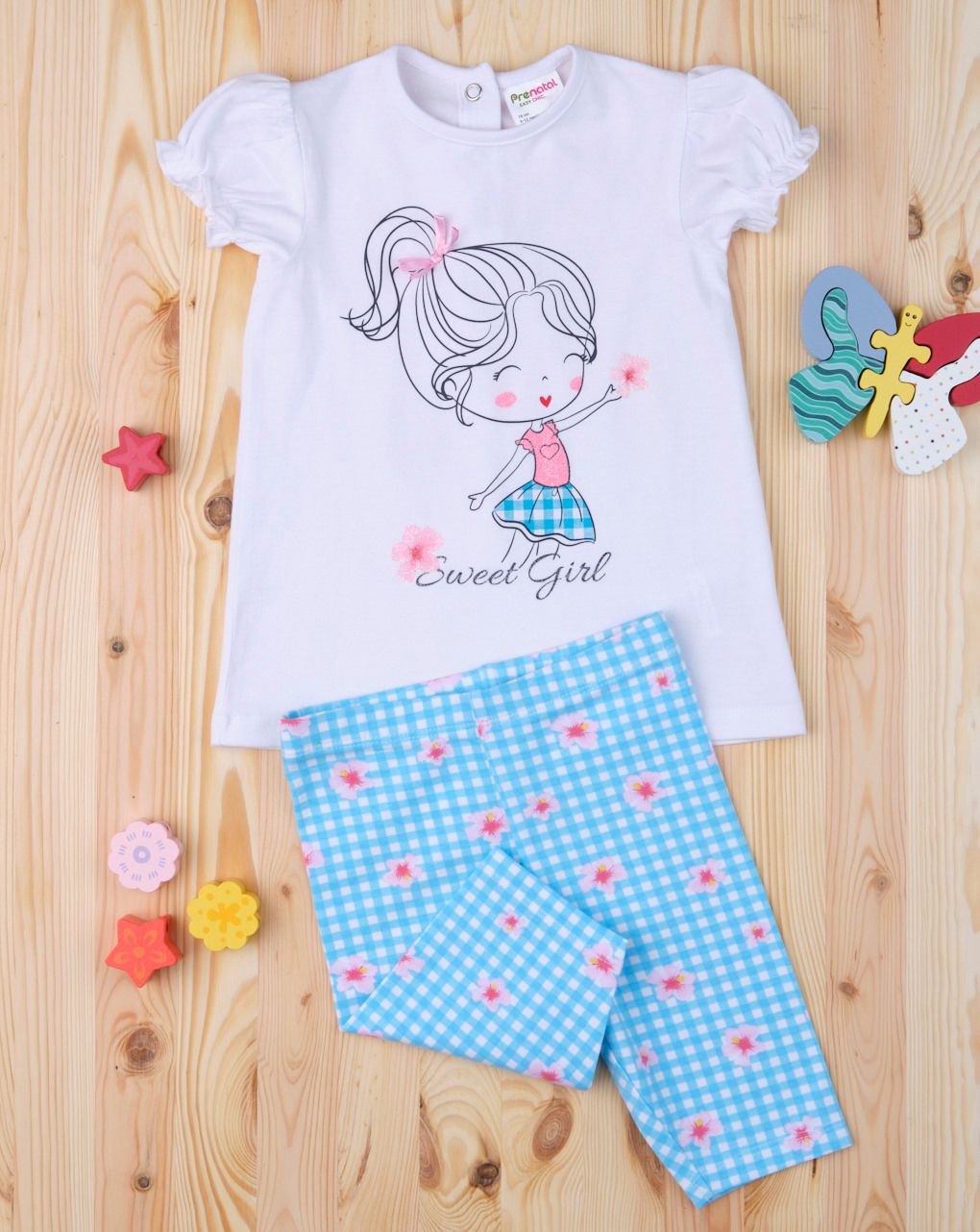 σετ t-shirt και κολάν καρό για κορίτσι 670341