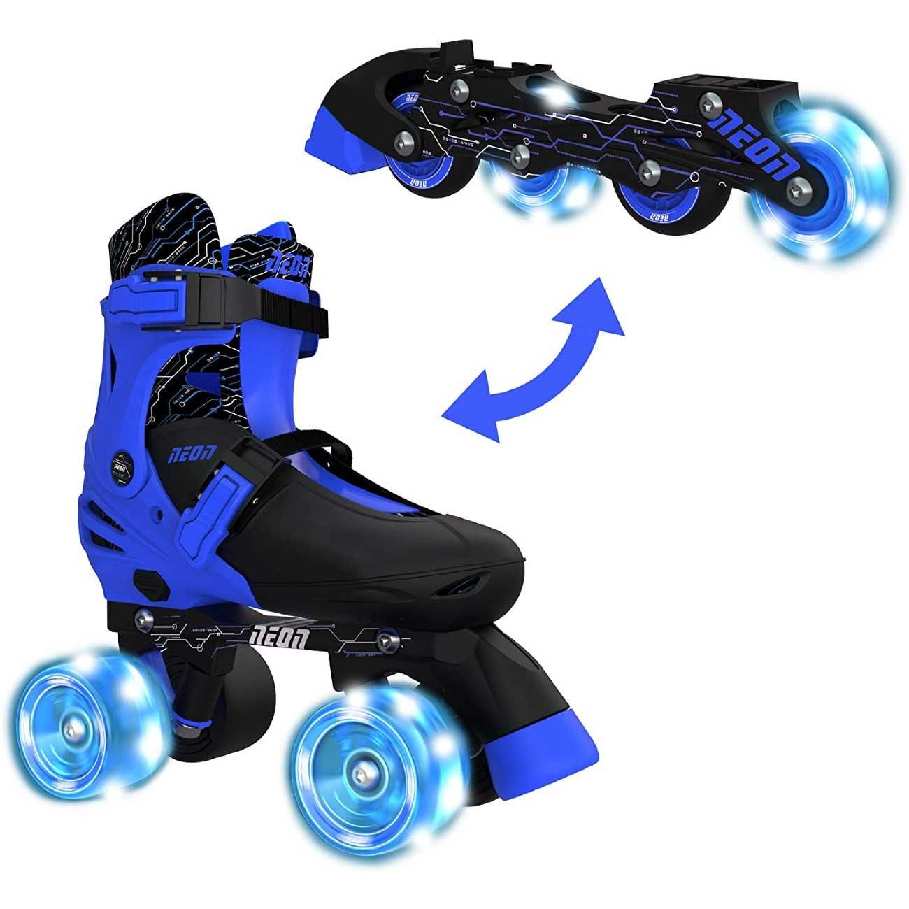 Yvolution πατίνια rollers αυξομειούμενα neon combo 2 σε 1 no.29-33 μπλε 53.nt09b4 - Yvolution
