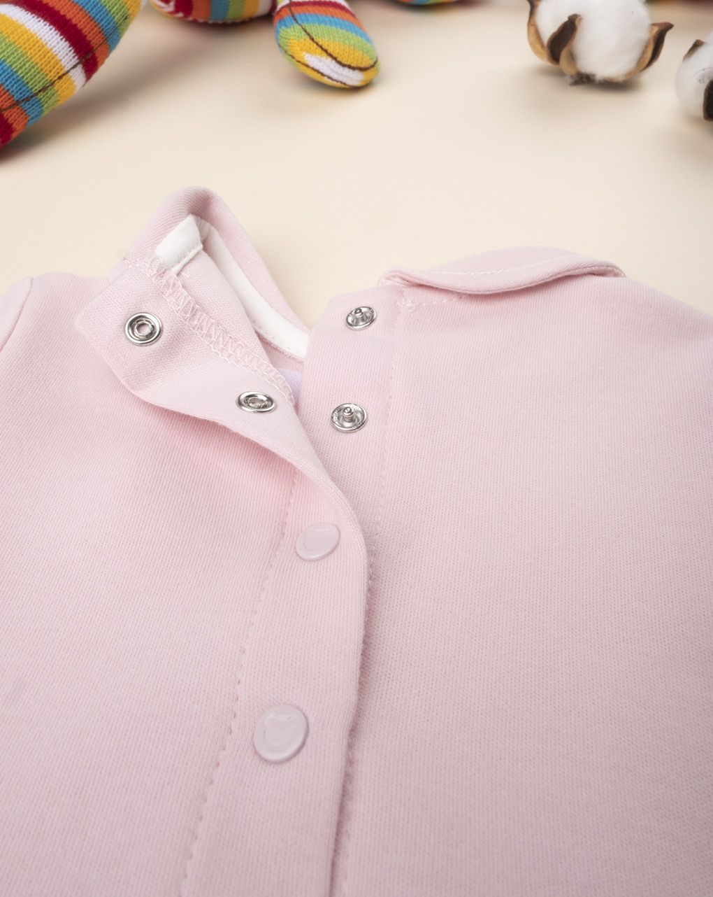 βρεφικό φορμάκι βαμβακερό ροζ με αρκουδάκια για κορίτσι - Prénatal