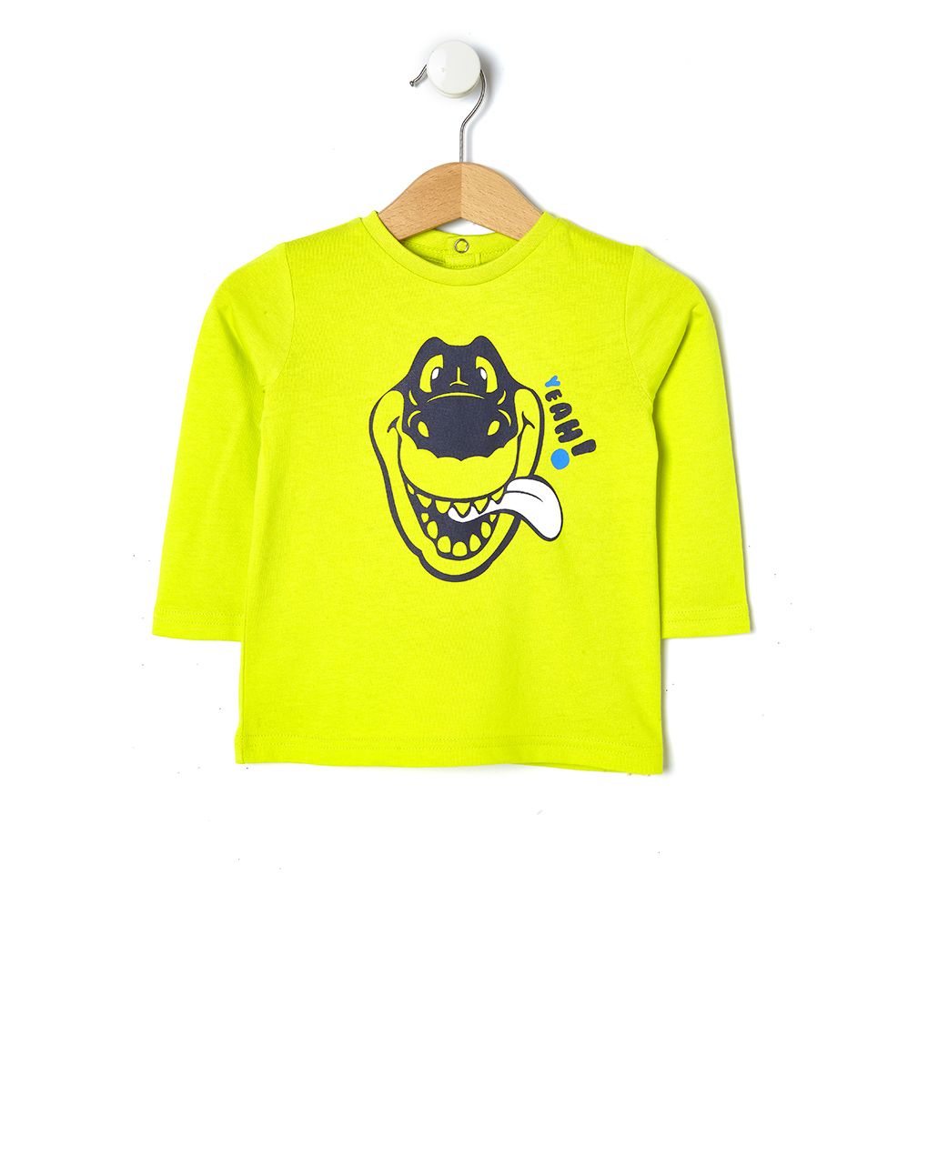 μπλούζα κίτρινη με στάμπα δεινόσαυρο για αγόρι