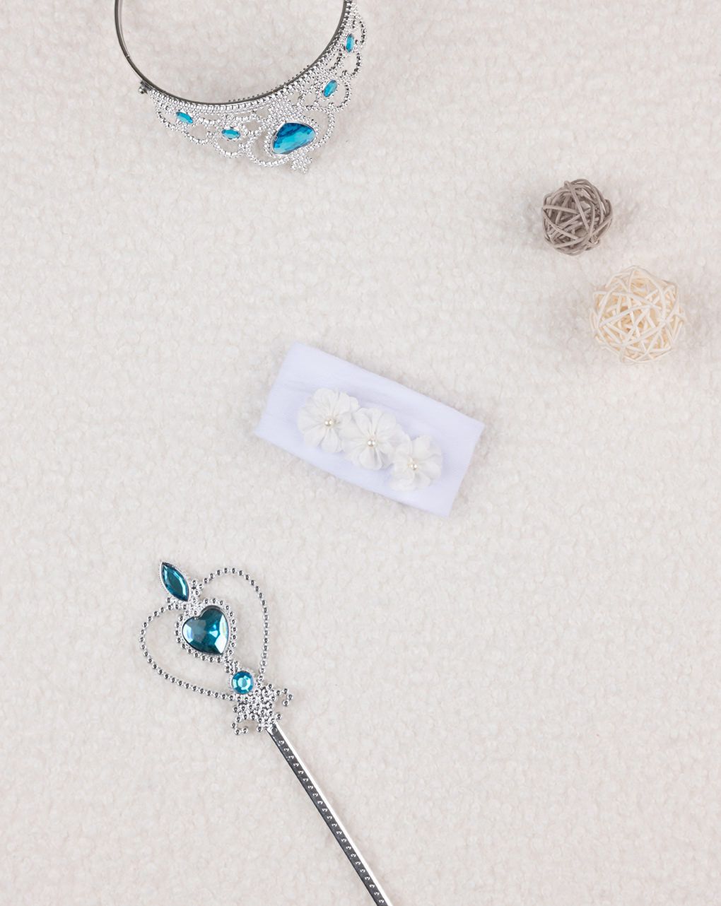 βρεφική κορδέλα μαλλιών λευκή με λουλούδια για κορίτσι - Prénatal