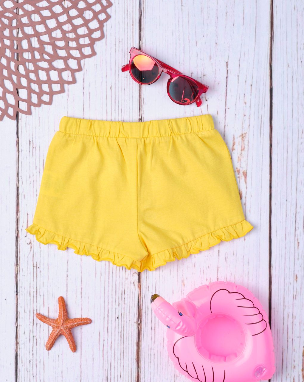 σετ t-shirt και σορτσάκι κίτρινο με μονόκερο για κορίτσι - Prénatal