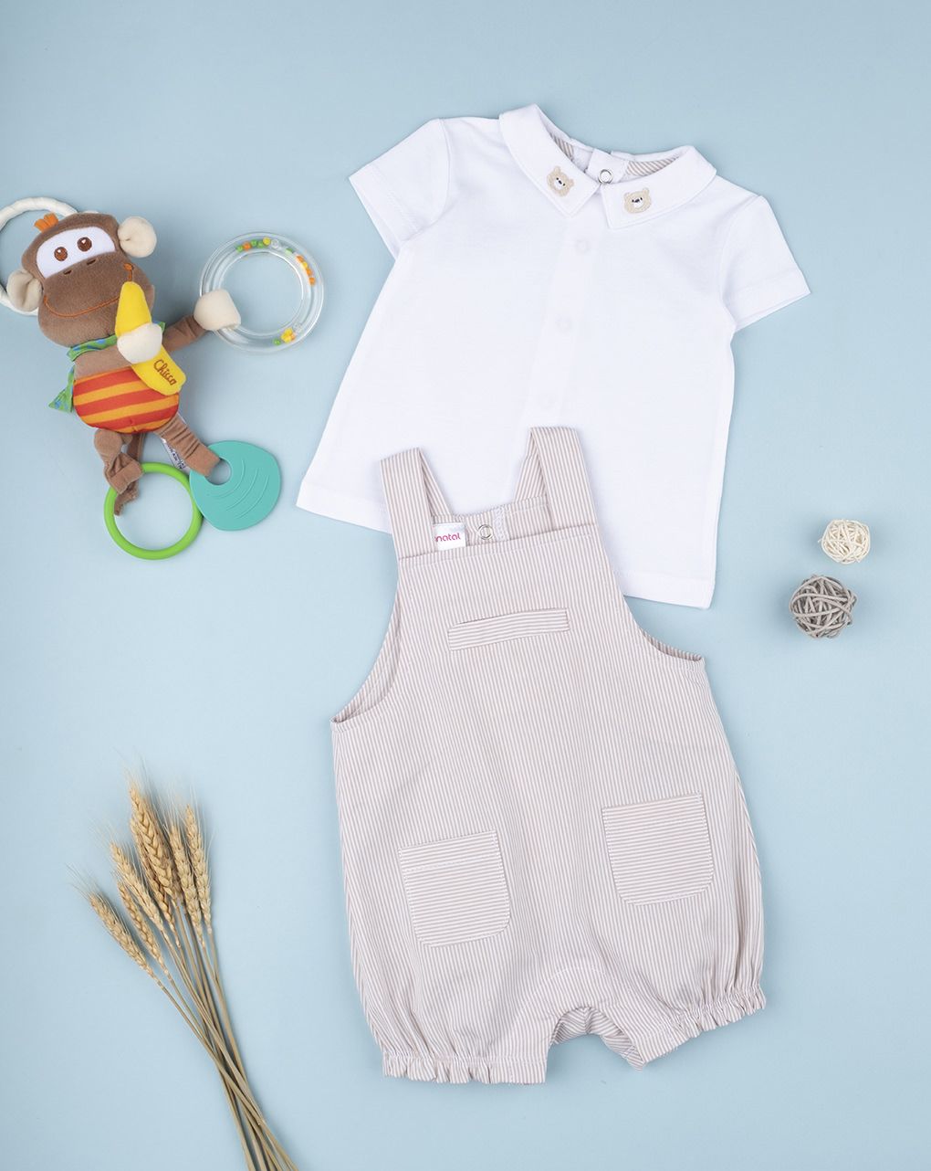 βρεφικό σετ μπλουζάκι και σαλοπέτα με αρκουδάκι για αγόρι - Prénatal