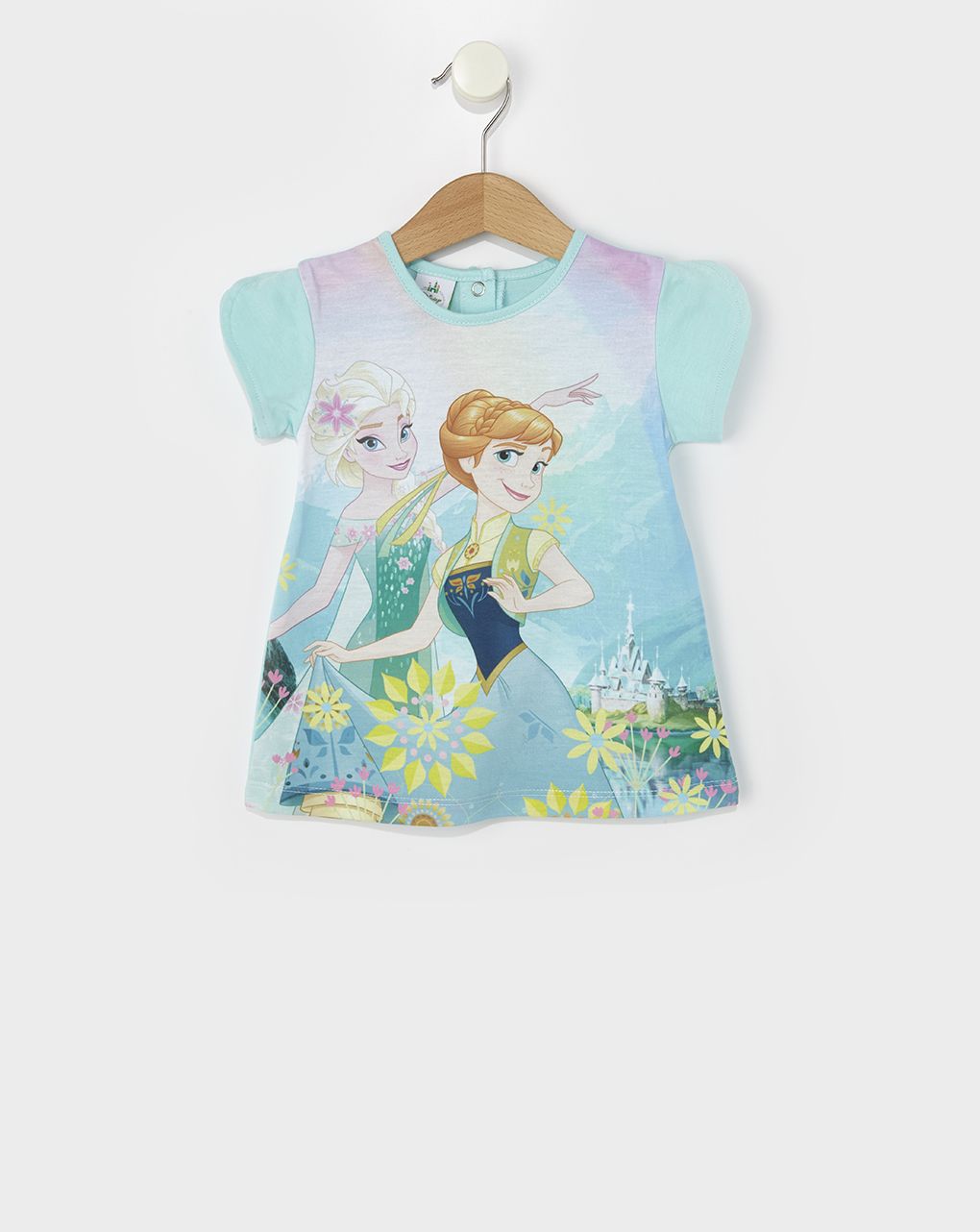 T-shirt jersey γαλάζιο με στάμπα frozen για κορίτσι