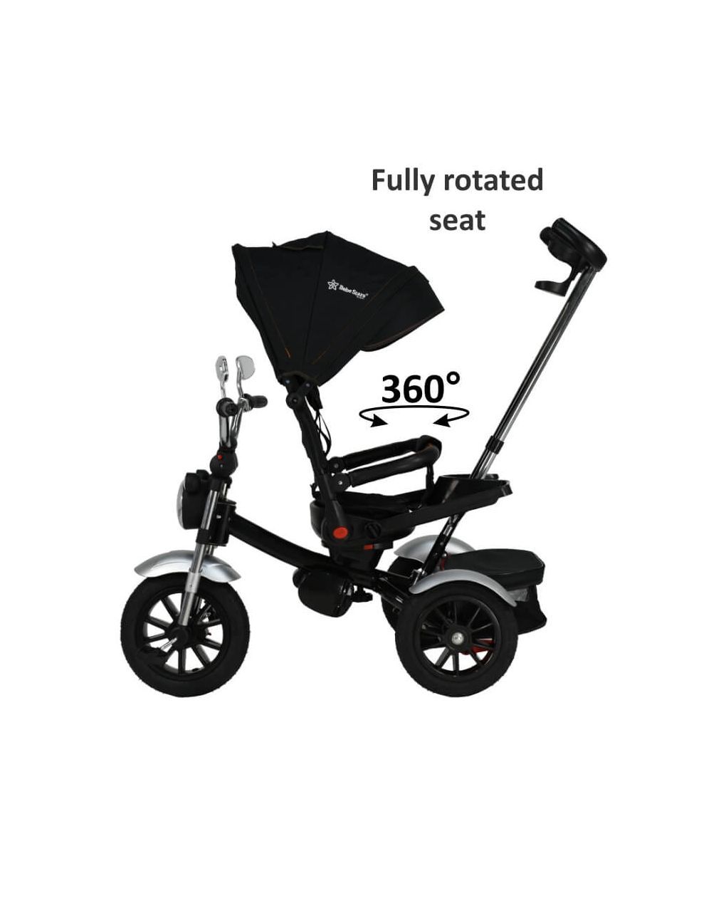 Bebe stars ποδηλατάκι τρίκυκλο 360° chopper 6in1 black - Bebe Stars