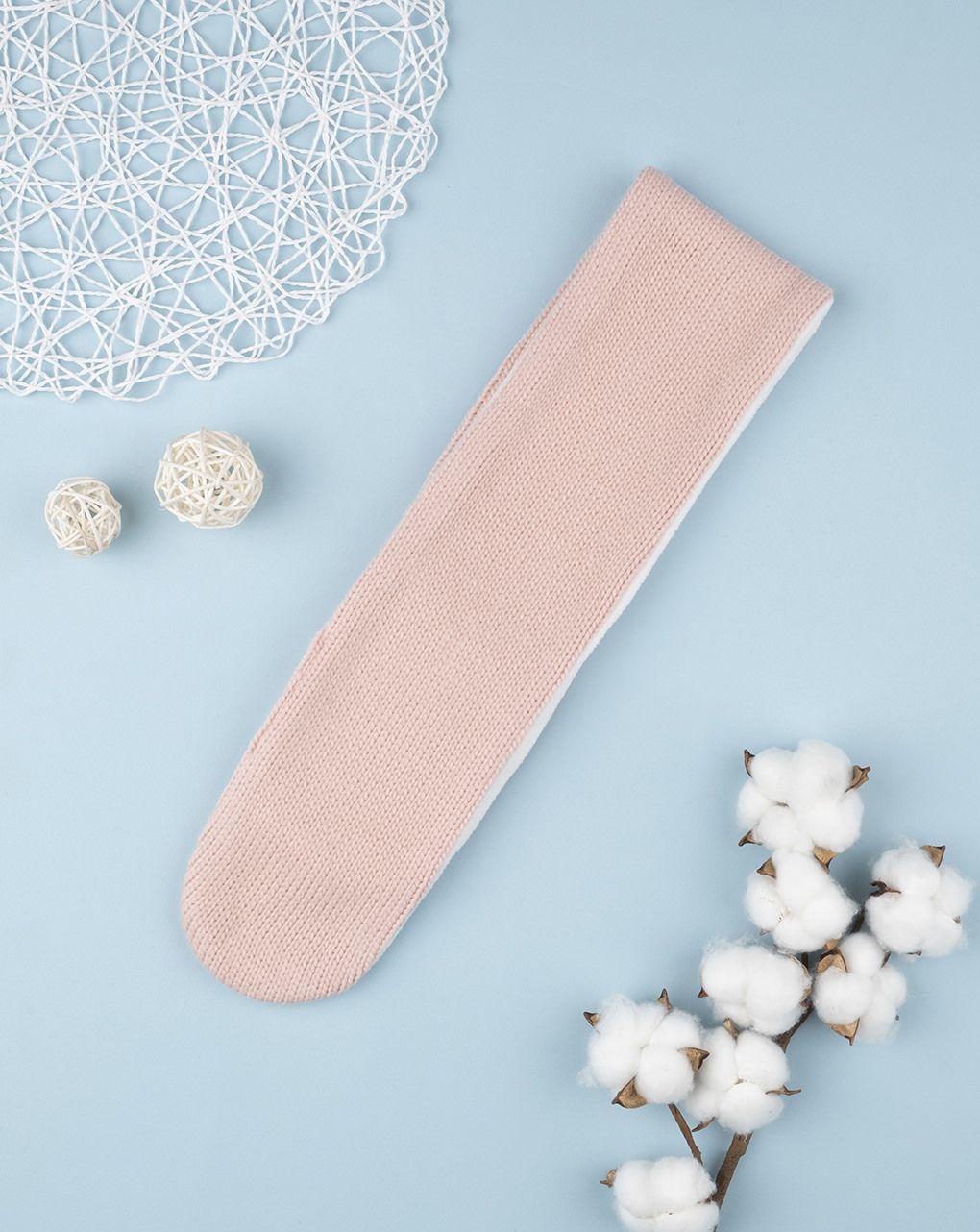 πλεκτό κασκόλ ροζ λαγουδάκι για κορίτσι one size - Prénatal