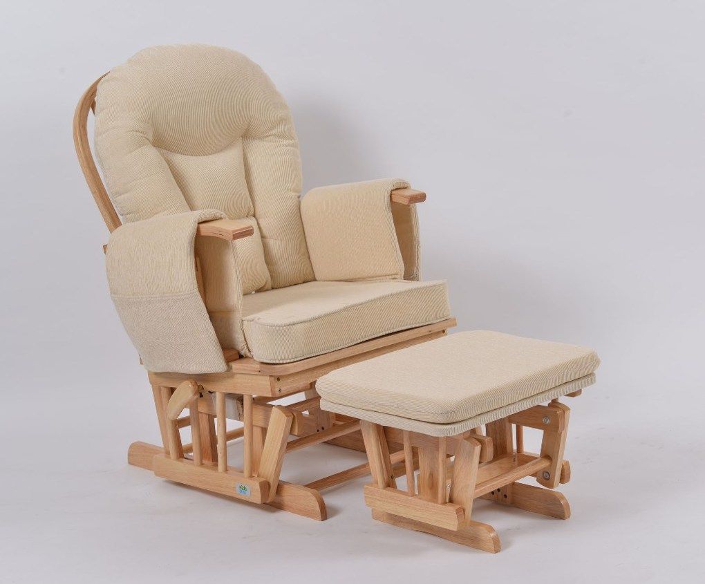 καρέκλα θηλασμού με ανάκλιση φρένο και υποπόδιο - μπεζ - 